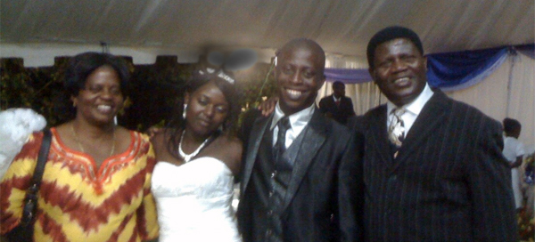 Cynthia, Angel and John at the wedding.