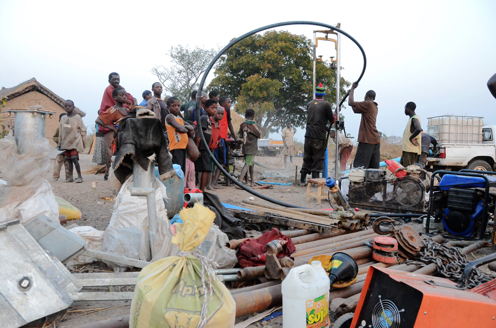 Drilling wells, clean water, Lukulu, Zambia