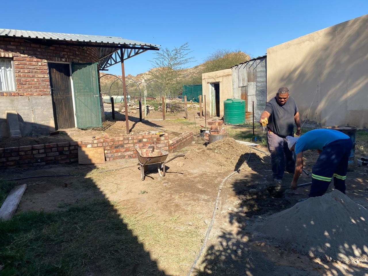 Renovation work at the Onseepkans Mission, South Africa