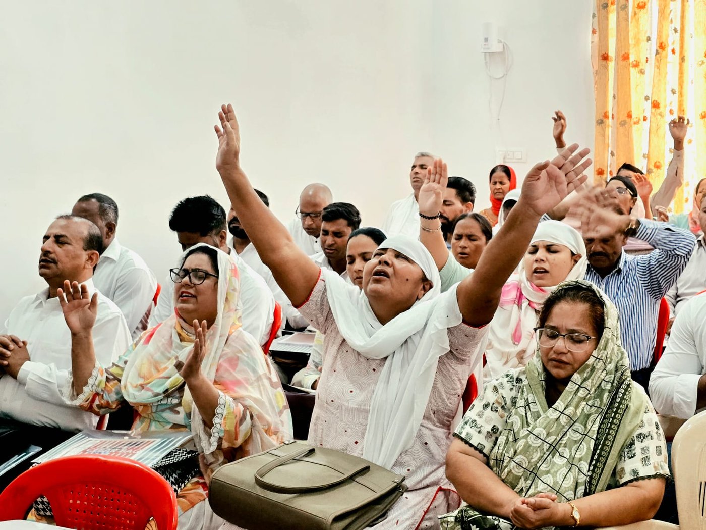 Believers worshiping at SALT training, India